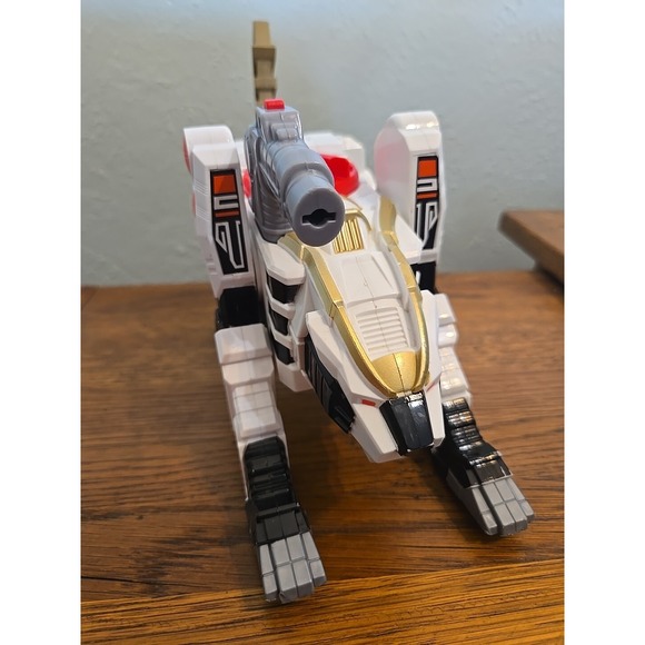 Imaginext Other - Imaginext MMPR Power Rangers White Ranger 10" Tiger Zord Vehicle 2015 No Figure